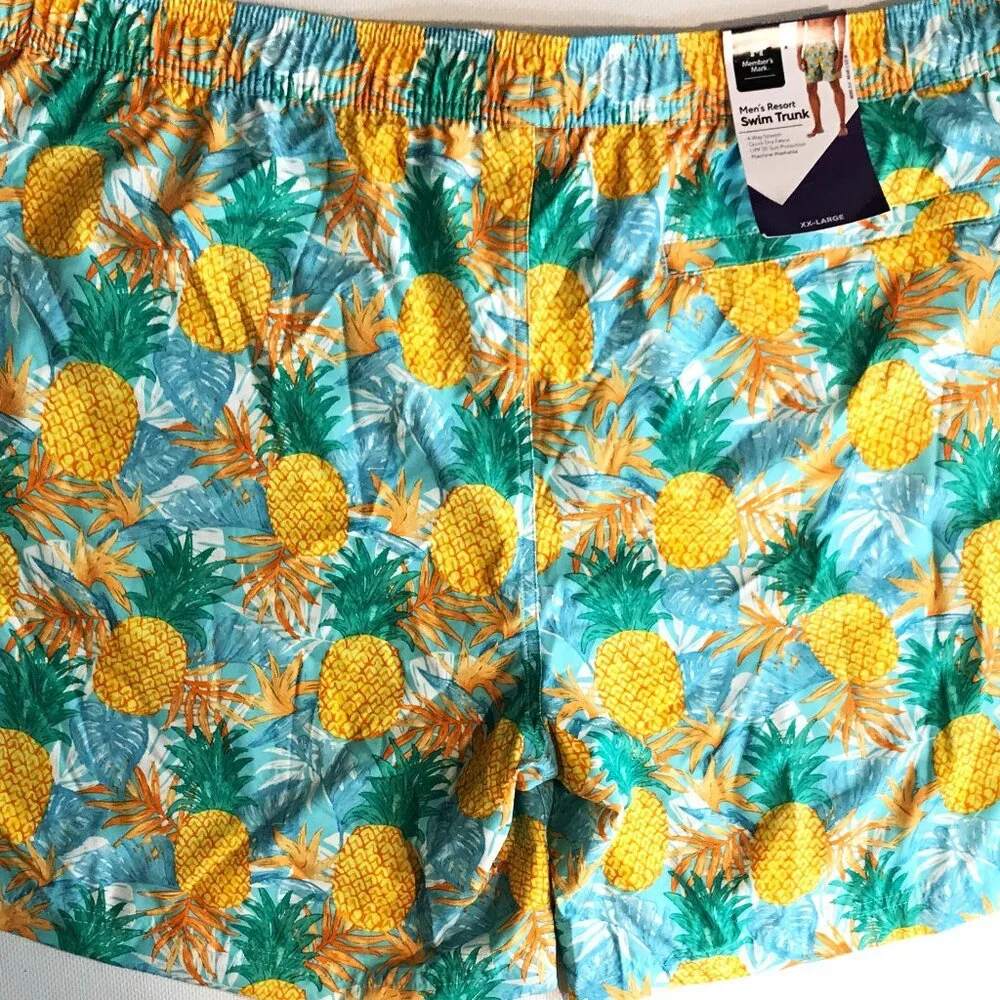 Men's Swim Trunks XXL Multicolor Tropical